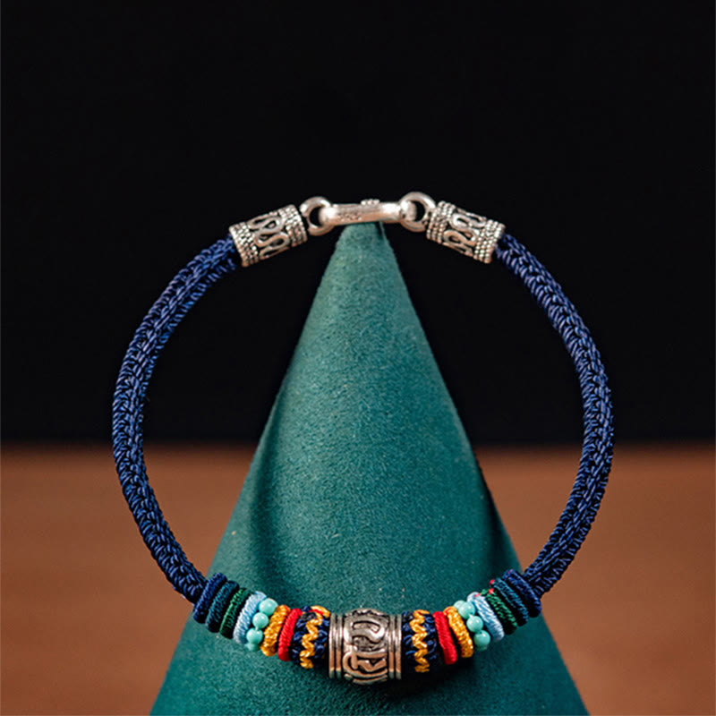 Buddha Stones Handgefertigtes geflochtenes Armband aus 925er-Sterlingsilber, tibetisches Om Mani Padme Hum Purity - image 8