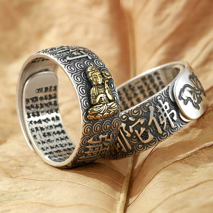 Verstellbarer Ring mit Buddha Stonesn, chinesischem Sternzeichen, Natal, Buddha, Reichtum, Glück