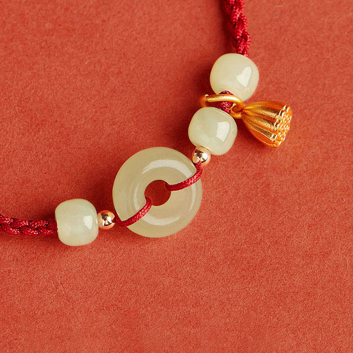 Buddha Stones Rundes Friedensarmband mit Jade-Lotus-Motiv, Symbol für Glück, Fülle und Reichtum - image 6