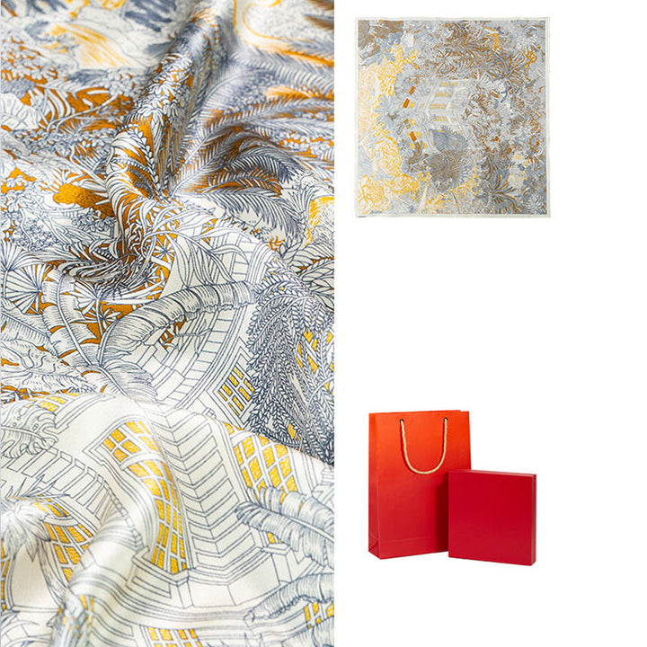 Buddha Stones, Dschungel-Ölgemälde, verheißungsvolle Wolken, Schal aus 100 % Maulbeerseide, doppelseitiger Seidenhalsschal der Premiumklasse 6A - image 7