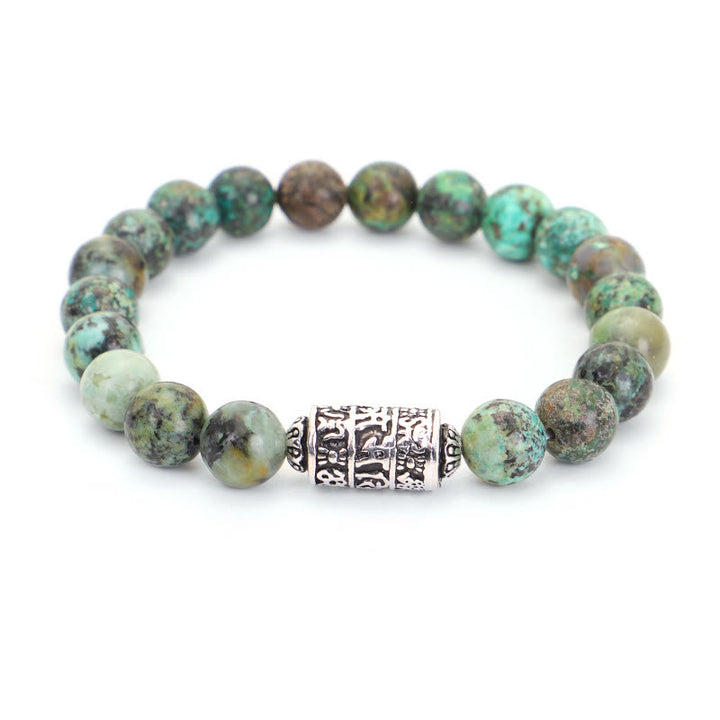 Buddha Stones Natürliches Lazurit Pietersite Unakite Om Mani Padme Hum Bead Positive Armband