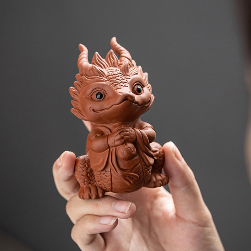 Buddha Stones, Glück, Drache, Reichtum, Tee, Haustier, lila Ton-Figur, Dekoration - image 11