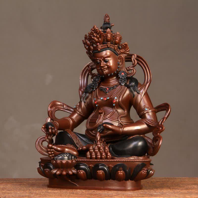 Gelbe Jambhala Bodhisattva Figur Mitgefühl Kupfer Statue Home Office Dekoration - image 11