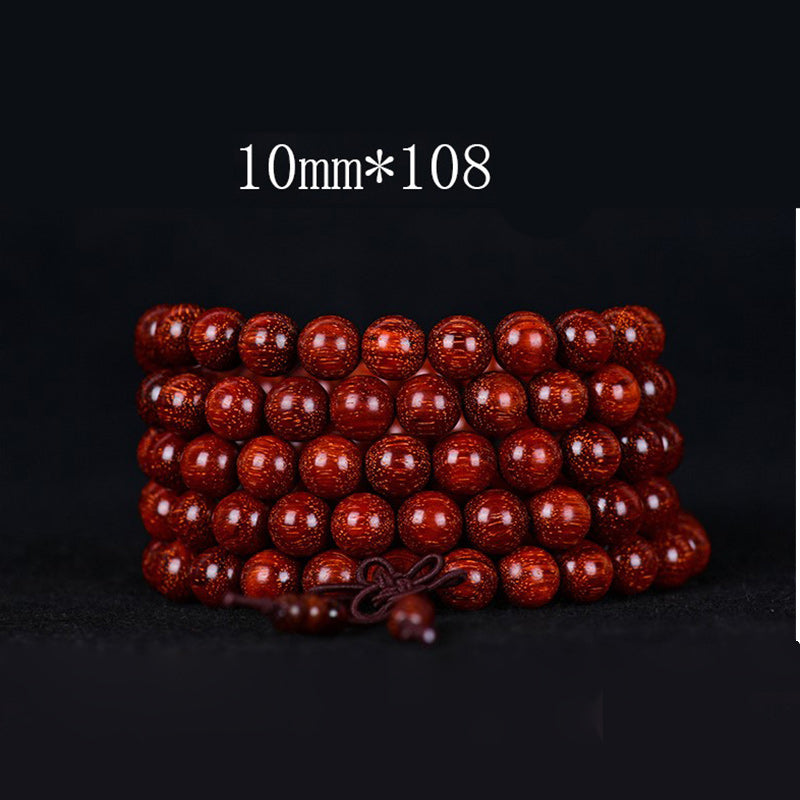 Buddha Stones Tibetisches kleines Blatt-Balance-Armband aus rotem Sandelholz