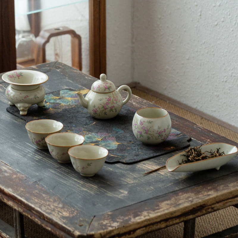 Buddha Stones Pfirsichblüte Gänseblümchen Blume Keramik Teetasse Kung Fu Teetassen - image 2
