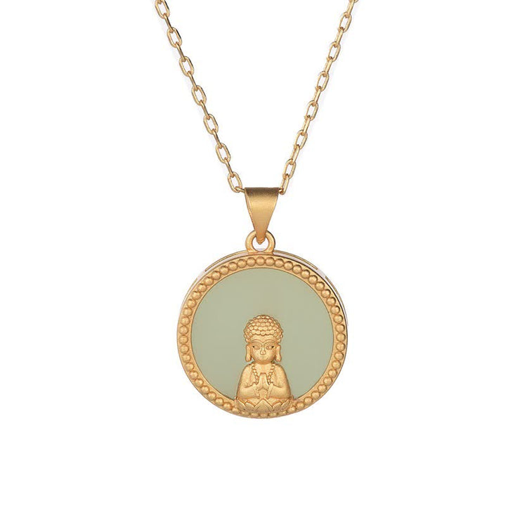 Buddha Stones Jade Mitgefühl Kette Halskette Anhänger