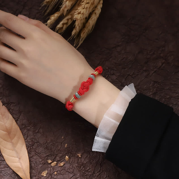 Glücksbringer-Armband mit rotem Jade-Glücksknoten und geflochtenem Paar-Armband - image 13
