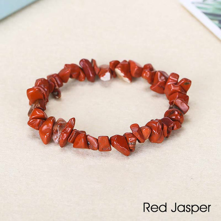 Armband aus natürlich geformtem, unregelmäßig geformtem Kristallstein – wohltuende Wärme - Roter Jaspis (Handgelenkumfang: 15-16 cm) - image 63
