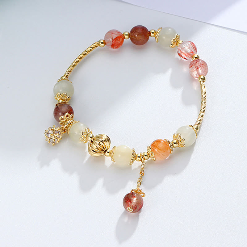 Buntes Rutilquarz-Katzenauge-Zirkon-Glücksperlenarmband - image 4