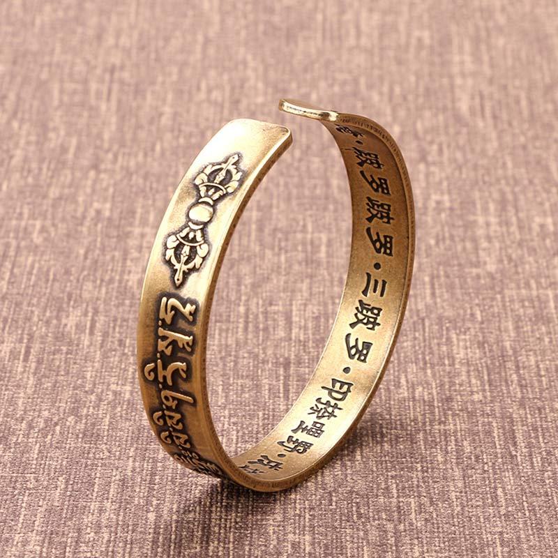 Buddha Stones tibetischen Mahāpratisarā Mantra Sanskrit Kupfer Messing Heilung Armband Armreif