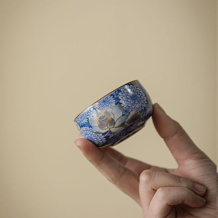 Buddha Stones Teetasse, Lotus-Chrysantheme, Pflaumenblüte, Kung-Fu-Teetasse, Teekanne