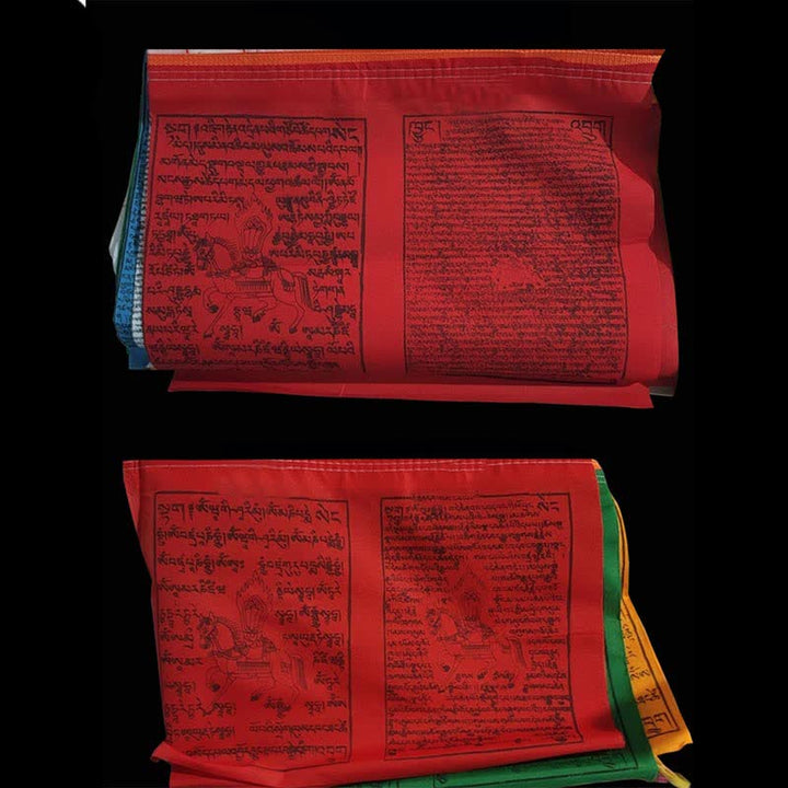 Tibetische 5-Farben-Windhorse-Schriften verheißungsvolle Outdoor-Gebetsfahne - image 11
