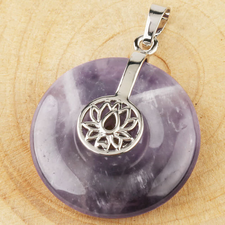 Buddha Stones, verschiedene Kristall-Amethyst-Rosa-Kristall-Lotus-Heilungs-Halsketten-Anhänger - image 7