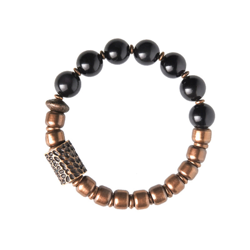 Buddha Stones ​​Lavastein Regenbogen-Obsidian Messing Unterstützungs-Heilarmband - image 18
