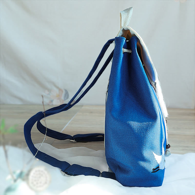 Handgemachter, bestickter Canvas-Rucksack mit Buddha Stones und großer Kapazität - image 24