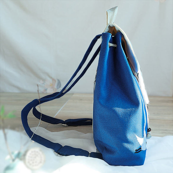 Handgemachter, bestickter Canvas-Rucksack mit Buddha Stones und großer Kapazität - image 24