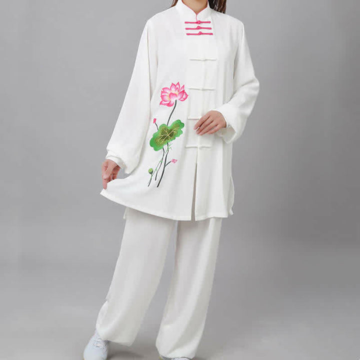 Lotusblüten-Blatt-Muster, Tai-Chi-Meditation, Gebet, spirituelle Zen-Übungskleidung, Damen-Set - image 15