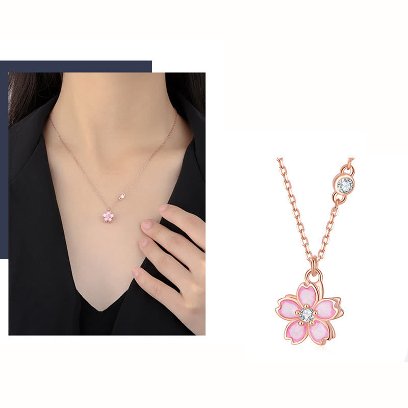 Buddha Stones 925 Sterling Silber Kirschblüten-Blumen-drehbarer Schutz-Halsketten-Anhänger - image 10