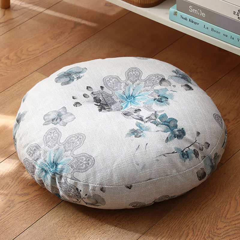 Lotus einfaches Muster Leinen Meditation Sitzkissen Home Wohnzimmer Dekoration - Abnehmbar - Ca. 40 cm × 10 cm (geringfügige Abweichungen möglich) - AliceBlue - image 18