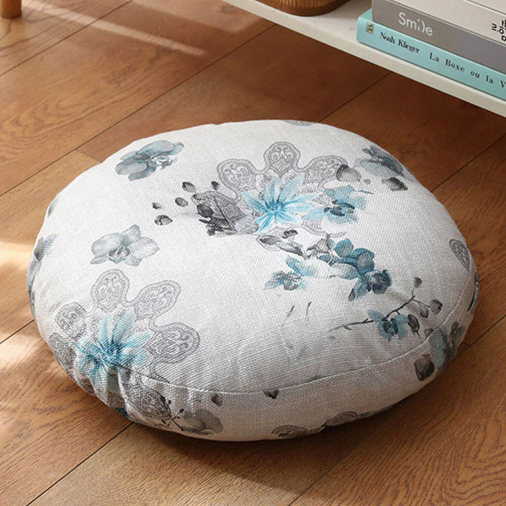 Lotus einfaches Muster Leinen Meditation Sitzkissen Home Wohnzimmer Dekoration - Abnehmbar - Ca. 40 cm × 10 cm (geringfügige Abweichungen möglich) - AliceBlue - image 18