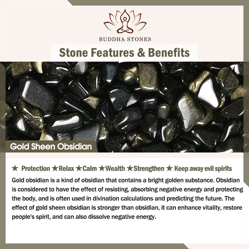 Buddha Stones Lachender Buddha Goldglanz-Obsidian-Reichtum-Halskettenanhänger - image 7