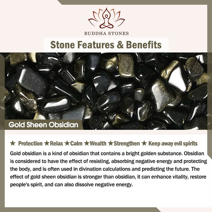 Buddha Stones Lachender Buddha Goldglanz-Obsidian-Reichtum-Halskettenanhänger - image 8