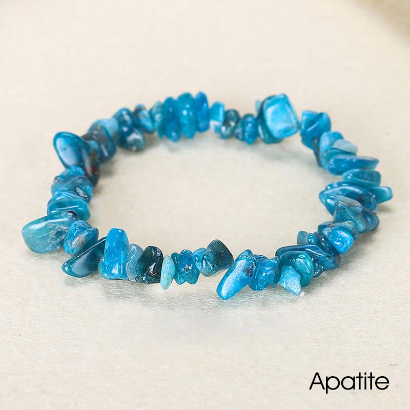 Armband aus natürlich geformtem, unregelmäßig geformtem Kristallstein – wohltuende Wärme - Apatit (Handgelenkumfang: 15-18 cm) - image 48