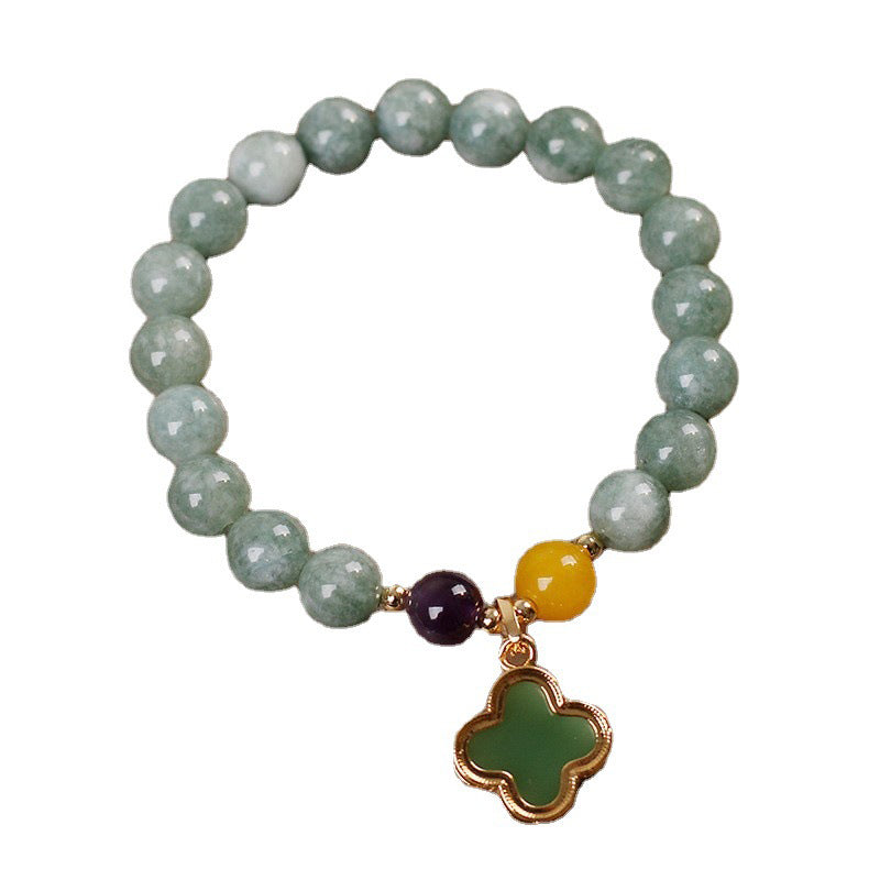 Buddha Stones Jade-Armband mit vierblättrigem Kleeblatt - image 4