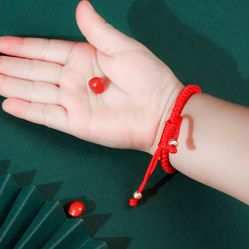 Buddha Stones 999 Sterling Silber PiXiu Wealth King Kong Knotenschnur geflochtenes Kinder-Kind-Armband - image 13