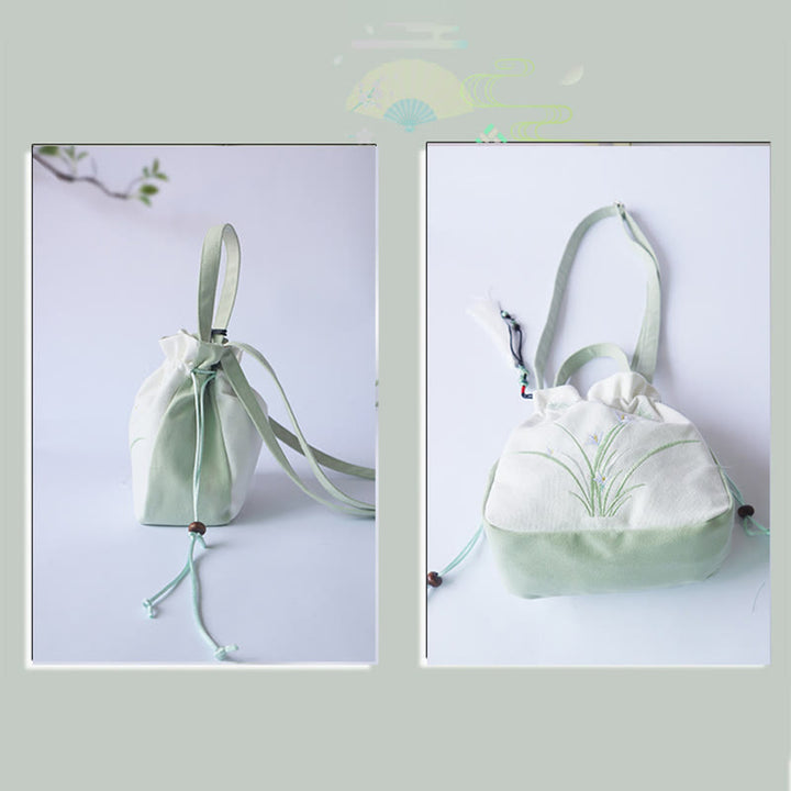 Buddha Stones Handgefertigte bestickte Blumen Canvas Tote Schultertasche Handtasche - image 10