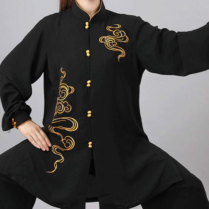 Buddha Stones, verheißungsvolle Wolken, Stickerei, Meditation, Gebet, spirituell, Zen, Tai Chi, Qigong, Praxis, Unisex-Kleidungsset - image 18