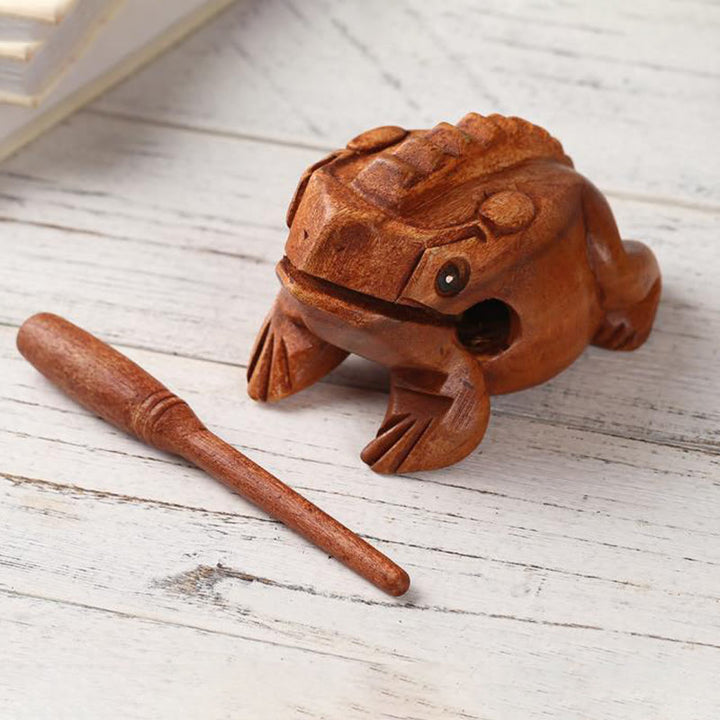 Buddha Stones, handgefertigt, FengShui, Reichtum, Glück, Frosch, Mini-hölzerner krächzender Frosch, Guiro-Dekoration - image 4