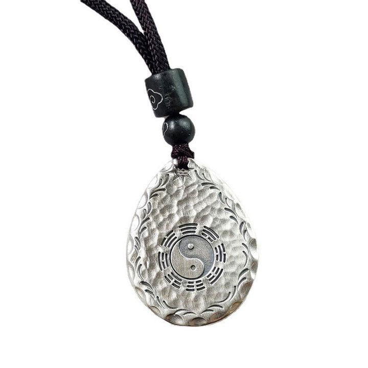 Buddha Stones Vintage 999 Sterling Silber Yin Yang Bagua Wassertropfen Design Balance Harmonie Halskette Anhänger - image 17