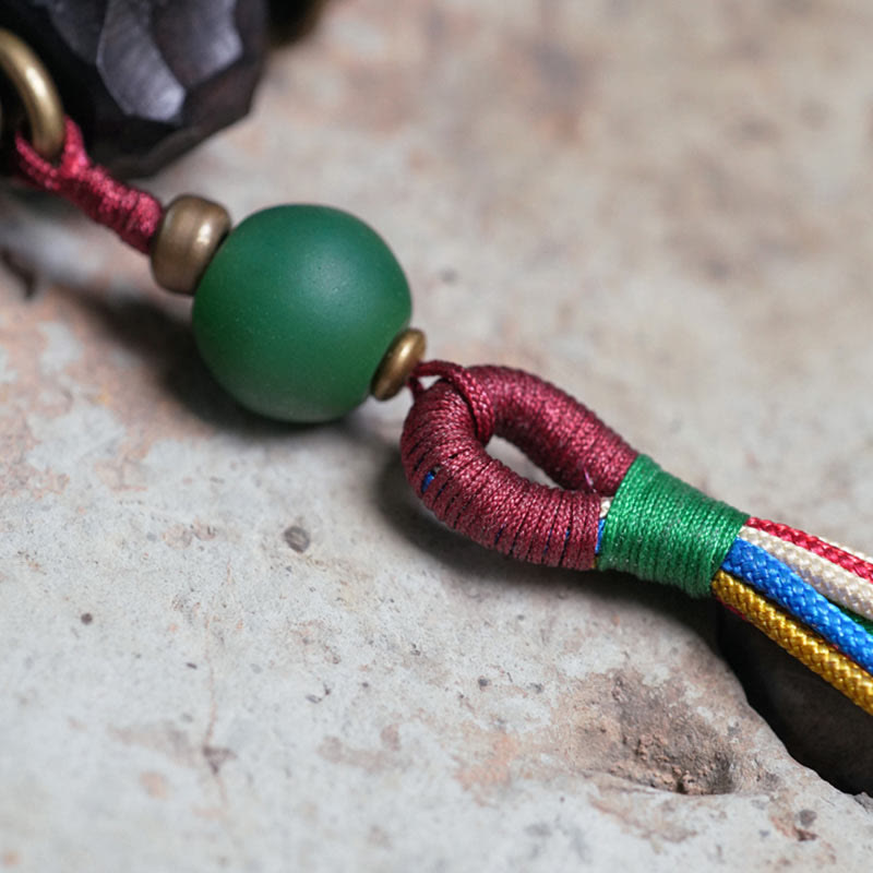 Buddha Stones Armband aus tibetischem Ebenholz und Kupfer mit Friedensquaste - image 7