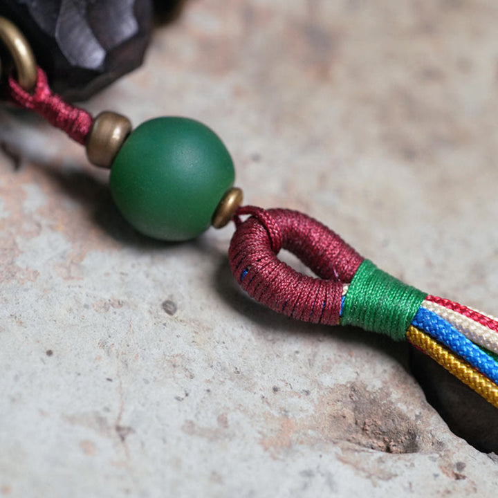 Buddha Stones Armband aus tibetischem Ebenholz und Kupfer mit Friedensquaste - image 7