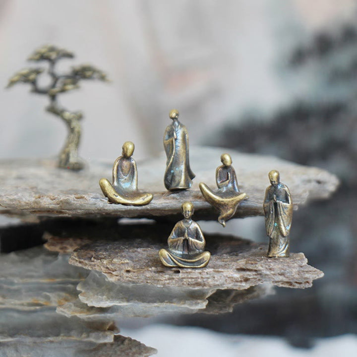 Buddha Stones, Mini-Meditation, Buddha, Metall, Mönch, Gelassenheit, Heimdekoration