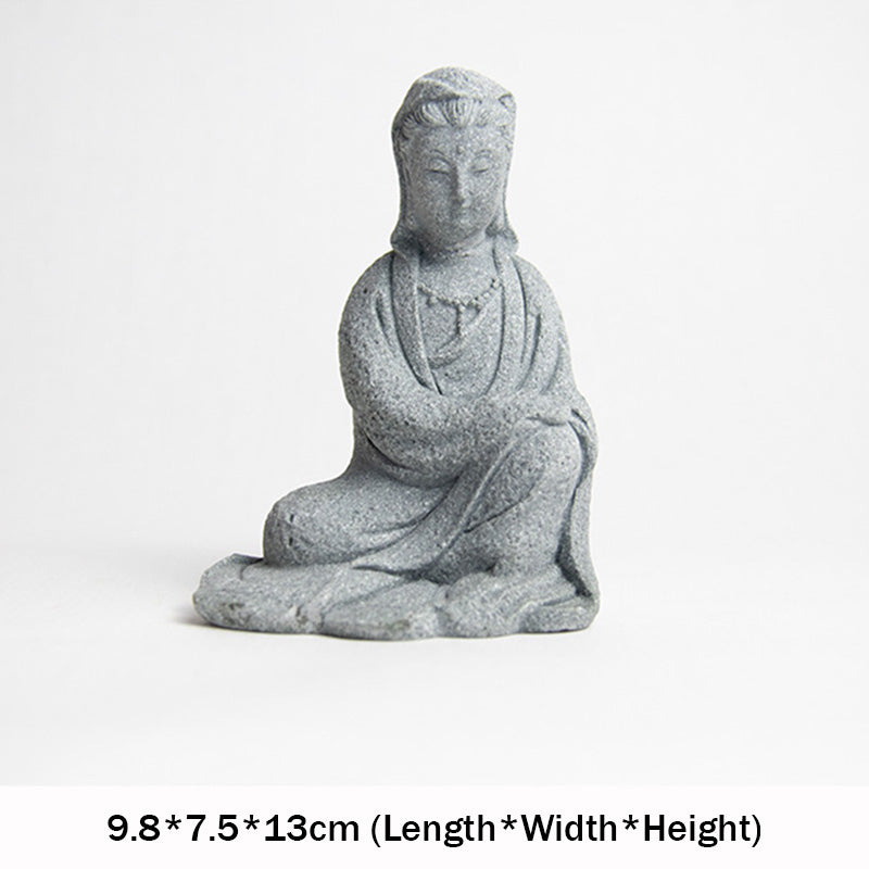 Buddha Stones Avalokitesvara Statue Segen Heimdekoration - 9,8 x 7,5 x 13 cm - image 11