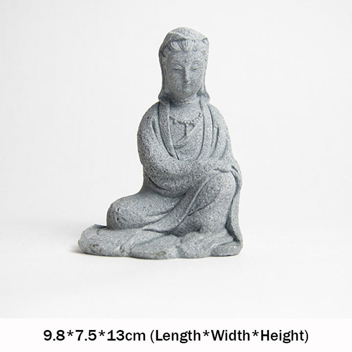 Buddha Stones Avalokitesvara Statue Segen Heimdekoration - 9,8 x 7,5 x 13 cm - image 11