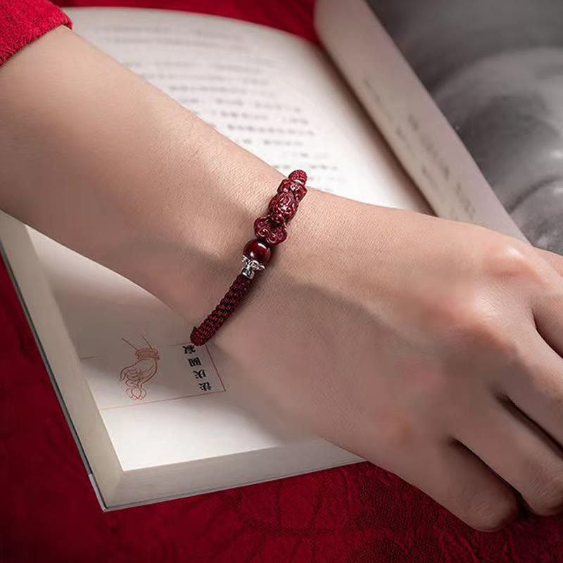 Buddha Stones Handgefertigtes PiXiu Cinnabar Wealth Luck geflochtenes Armband - image 11