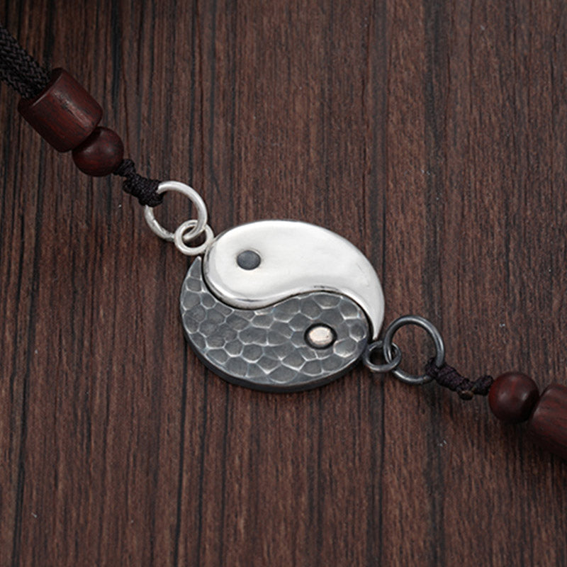 Buddha Stones Halskettenanhänger aus 990er Sterlingsilber mit Yin-Yang-Symbol für Balance und Harmonie - image 0