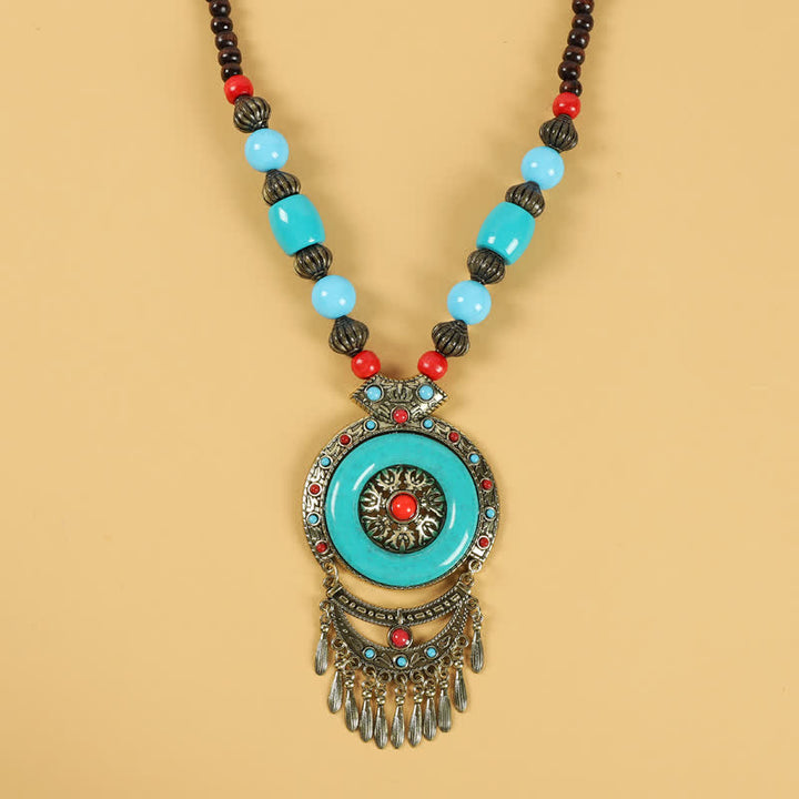Tibetische Retro-Perlen, Quasten-Haarschmuck, Haarschmuck - Runde Quaste – Blau - image 11