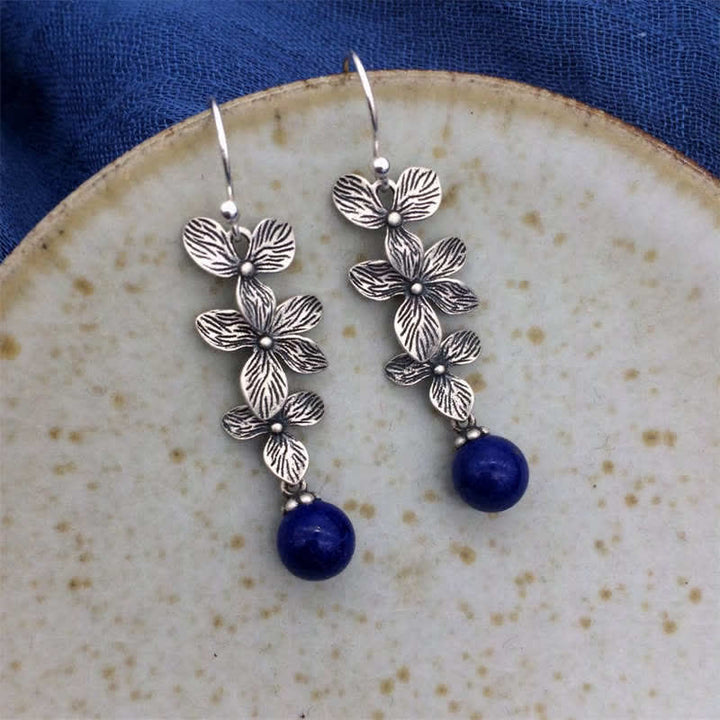 Buddha Stones aus 925er Sterlingsilber mit Türkis, Lazurit und Lapislazuli – Blume, Blatt, Gelassenheit, Schutz und Haken - Lapislazuli & 925er Sterlingsilber - image 10