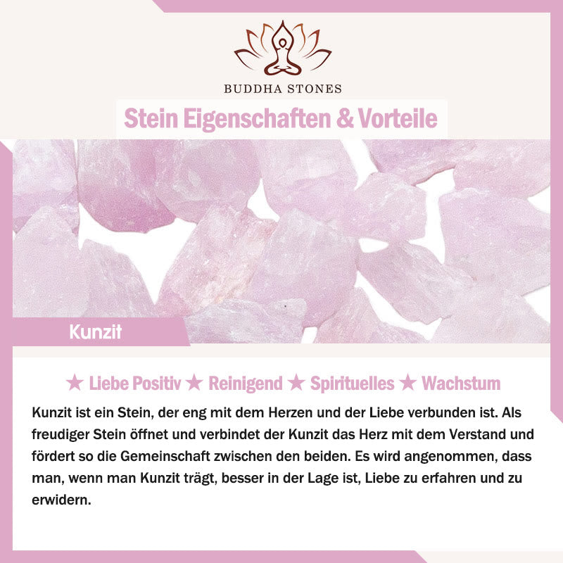 Armband mit Buddha Stonesn, natürlichem Kunzit, Liebe, spirituelles Wachstum