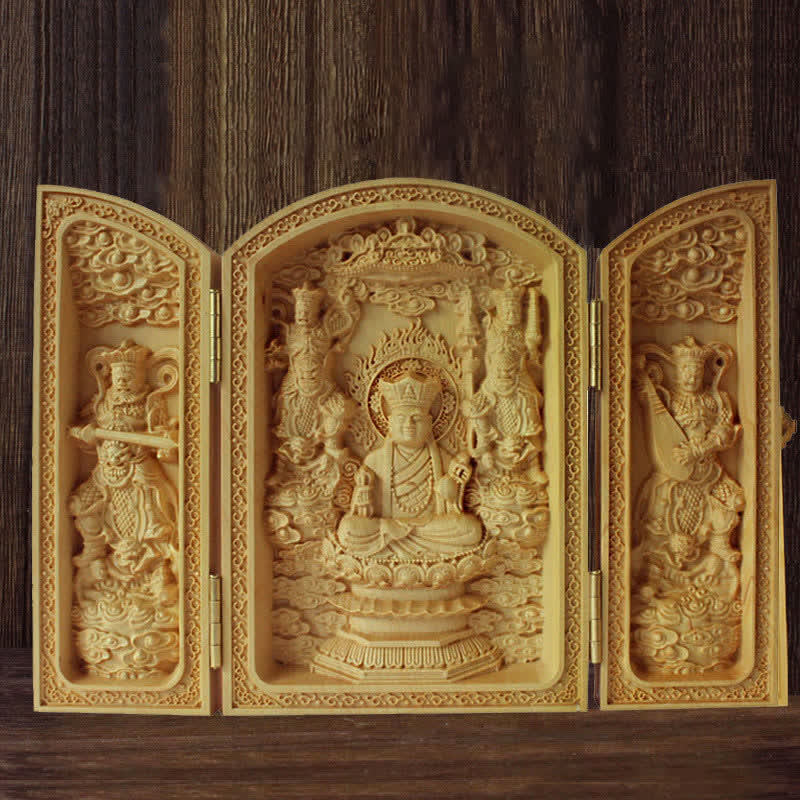 Tausendarmiger Avalokitesvara Kwan Yin Buddha Buchsbaum Reichtum Home Dekoration Altar