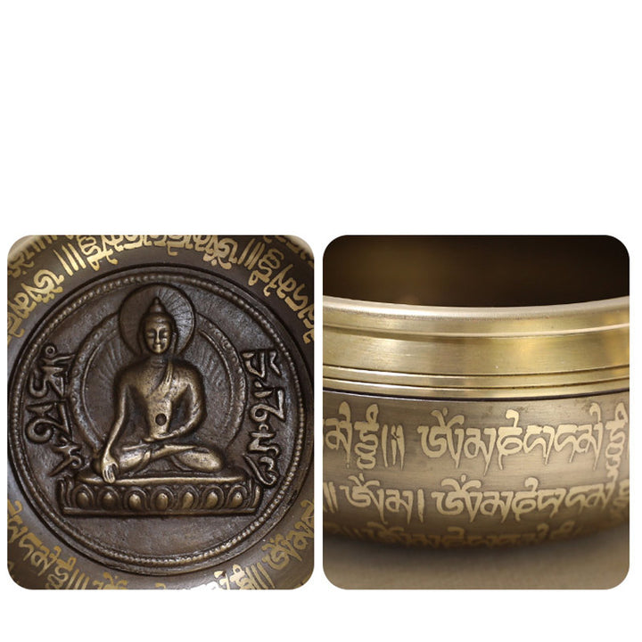 Tibetische Klangschale, handgefertigt für Konzentration und Meditation, friedvolles Glück, Klangschalen-Set - image 11