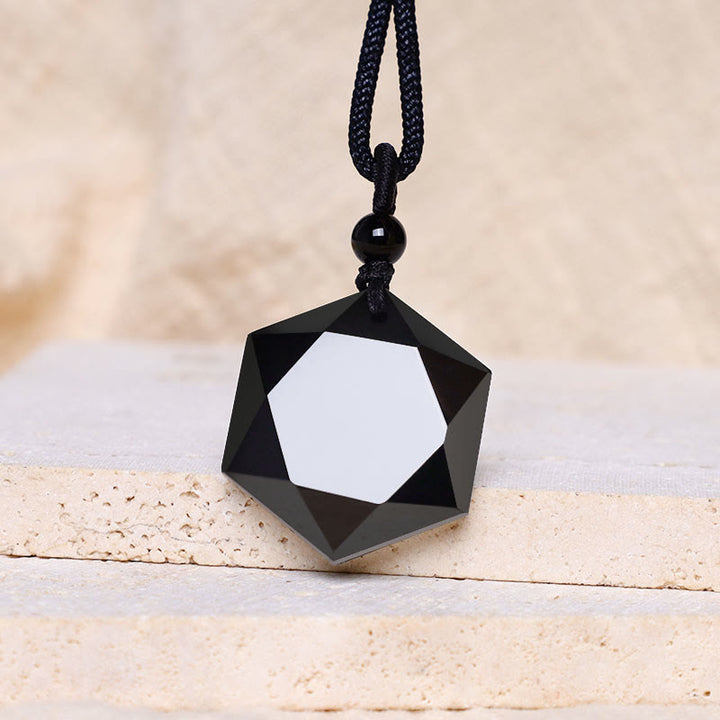 Schwarze Obsidian Talisman Purify Anhänger Halskette