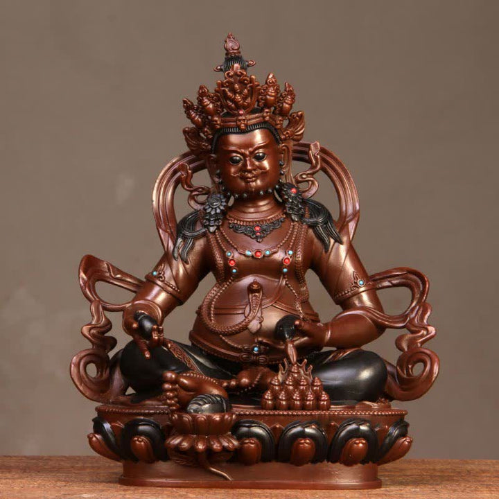 Gelbe Jambhala Bodhisattva Figur Mitgefühl Kupfer Statue Home Office Dekoration - image 2