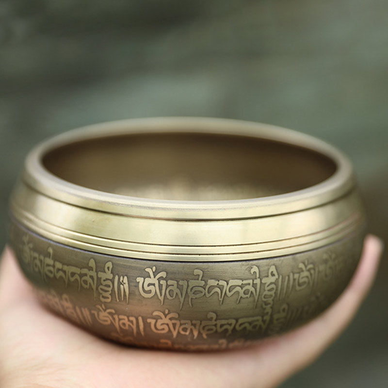 Tibetische Klangschale, handgefertigt für Konzentration und Meditation, friedvolles Glück, Klangschalen-Set - image 1