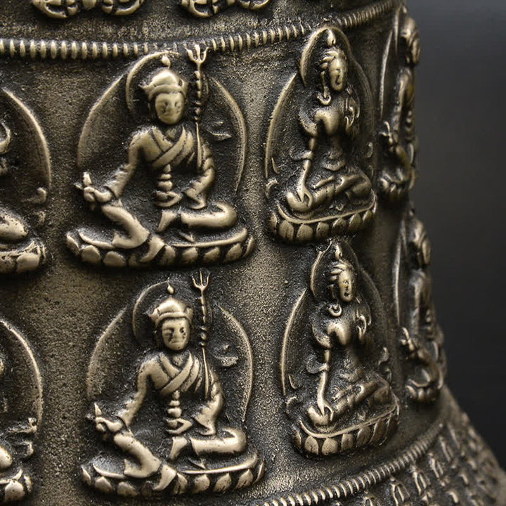 Tibetisch graviertes Buddha-Drachen-Windspiel, Glocke, Kupfer, Glück, Wanddekoration - image 3