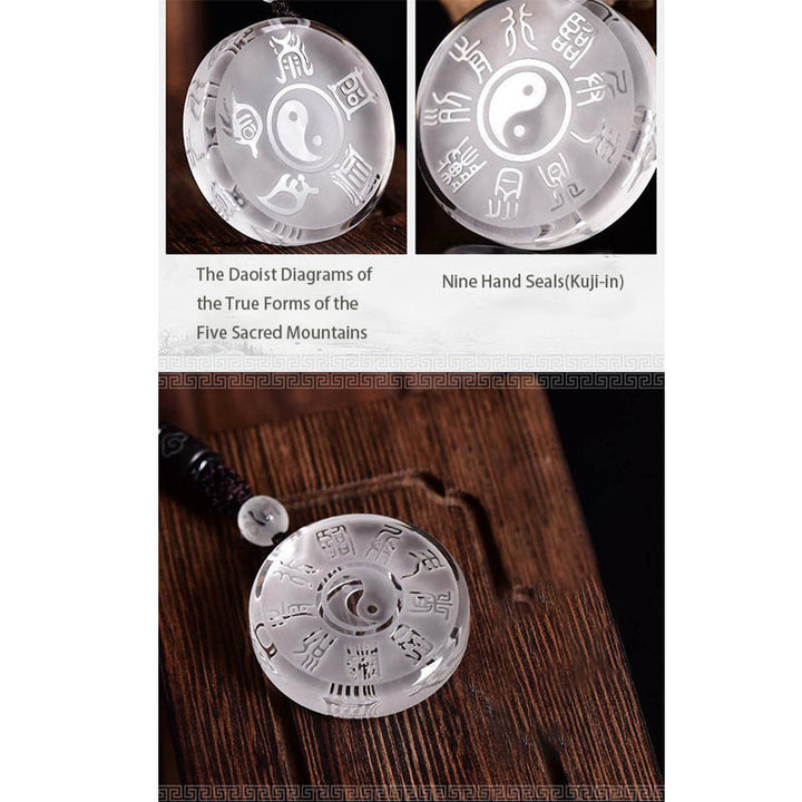 Buddha Stones, Taoismus, fünf heilige Berge, Yin-Yang-Symbol, Liuli-Kristall, Gleichgewicht, Halskette, Anhänger, Schlüsselanhänger - image 7